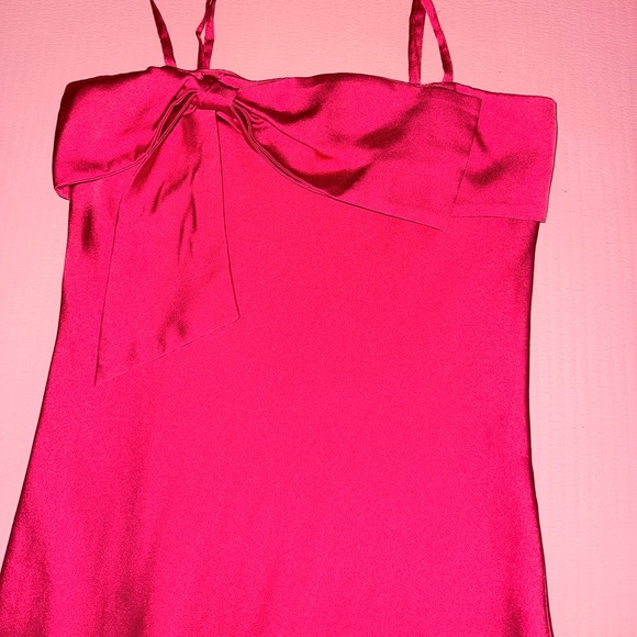 Anthropologie Midi Red dress with bow - Picture 6 of 7